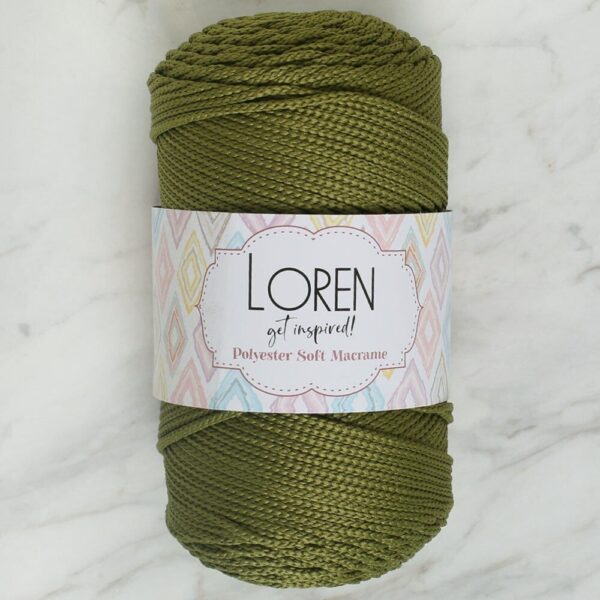Polyester Soft Macrame Yeşil El Örgü İpi - LM010 - 34429