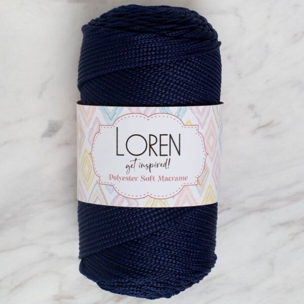 Polyester Soft Macrame Koyu Lacivert El Örgü İpi - LM030 - 34436