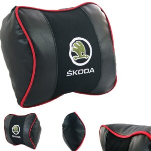 Skoda Geniş Havalı Deri Boyun Seyahat Uyku Yastığı 1 Adet