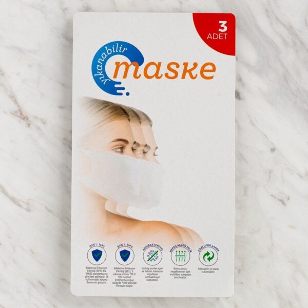 3 lü Paket Yıkanabilir Maske